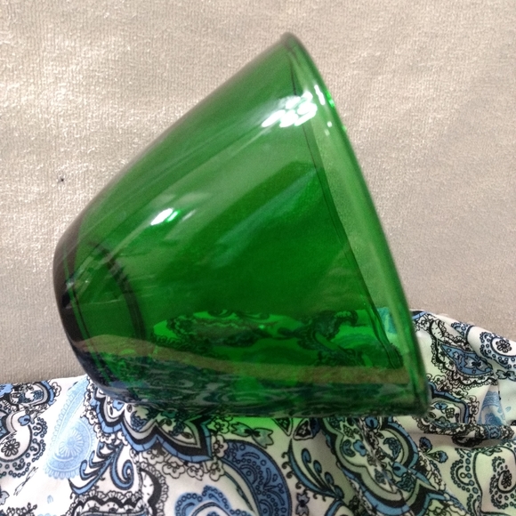 Vtg MCM Anchor Hocking Forest Green Glass Tall Batter Bowl 4" deep 5.5" dia RARE - Picture 2 of 7